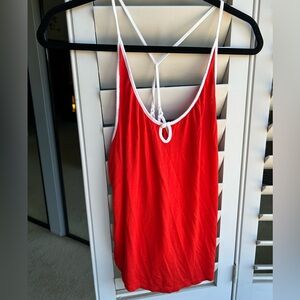 BDG Urban Outfitters Red orange and White Women's Tank Top
